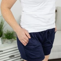 Michelle Mae Jamie Shorts - Navy BOTTOMS