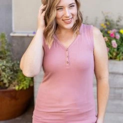 Michelle Mae Addison Henley Tank - Rose
