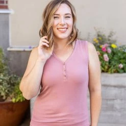 Michelle Mae Addison Henley Tank - Rose
