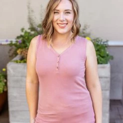 Michelle Mae Addison Henley Tank - Rose