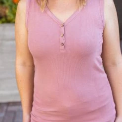 Michelle Mae Addison Henley Tank - Rose