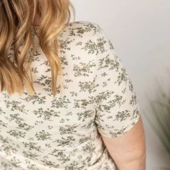 Michelle Mae Sarah Ruffle Top - Cream Floral