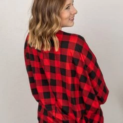 Michelle Mae Emma Cocoon Cardigan - Buffalo Plaid