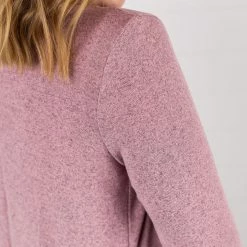 Michelle Mae LONG SLEEVES Colbie Cardigan - Heathered Pink