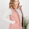 Michelle Mae SHORT SLEEVES Remy Zip Up Vest - Heathered Pink