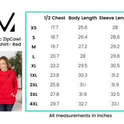 Michelle Mae Classic ZipCowl Sweatshirt - Red LONG SLEEVES