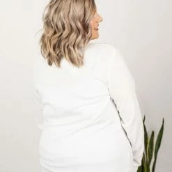 Michelle Mae Harper Long Sleeve Henley - White LONG SLEEVES