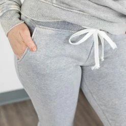Michelle Mae Vintage Wash Joggers - Grey BOTTOMS
