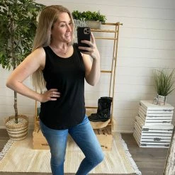 Michelle Mae Tiffany Tank - Black