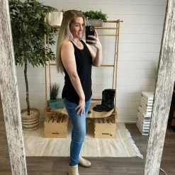 Michelle Mae Tiffany Tank - Black