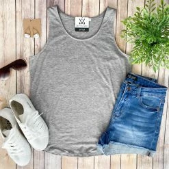 Michelle Mae SHORT SLEEVES Tiffany Tank - Grey