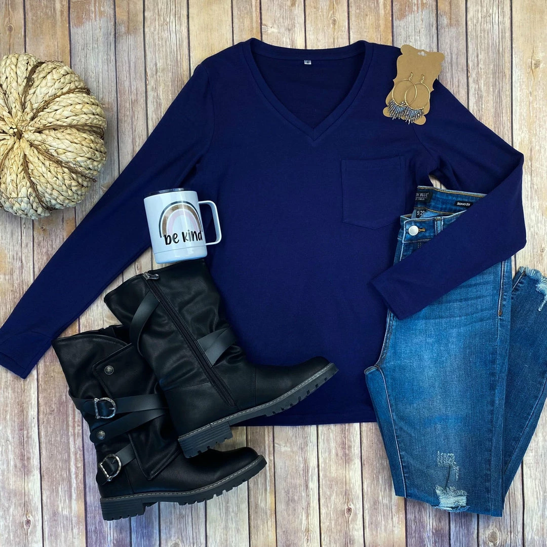 Promo 🎉 Michelle Mae LONG SLEEVES Hadley Long Sleeve - Navy 👍 7 Michelle Mae LONG SLEEVES Hadley Long Sleeve - Navy