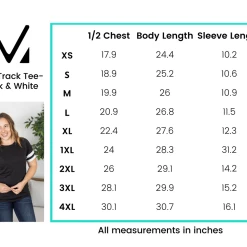 Michelle Mae Kylie Track Tee - Black And White