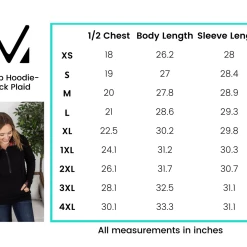 Michelle Mae LONG SLEEVES Classic FullZip - Black Plaid