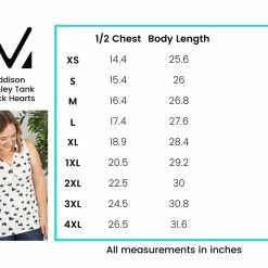 Michelle Mae SHORT SLEEVES Addison Henley Tank - Black Hearts