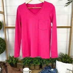 Deals 💯 Michelle Mae Hadley Long Sleeve - Hot Pink LONG SLEEVES 😀 13 Michelle Mae Hadley Long Sleeve - Hot Pink LONG SLEEVES