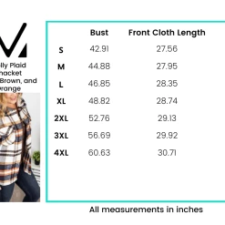 Michelle Mae Molly Plaid Shacket - Navy, Brown, And Orange LONG SLEEVES