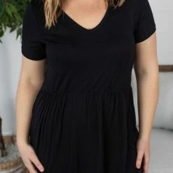 Michelle Mae Sarah Ruffle Top - Black