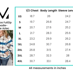 Michelle Mae Sherpa Fullzip Hoodie - Blue Aztec LONG SLEEVES