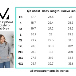 Michelle Mae Classic ZipCowl Sweatshirt - Light Grey LONG SLEEVES