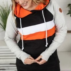 Michelle Mae Ryan Hoodie - Orange And Black LONG SLEEVES