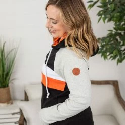 Michelle Mae Ryan Hoodie - Orange And Black LONG SLEEVES