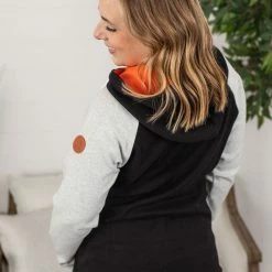 Michelle Mae Ryan Hoodie - Orange And Black LONG SLEEVES