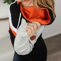 Michelle Mae Ryan Hoodie - Orange And Black LONG SLEEVES