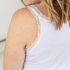 Michelle Mae SHORT SLEEVES Lexi Lace Tank - Hot Pink