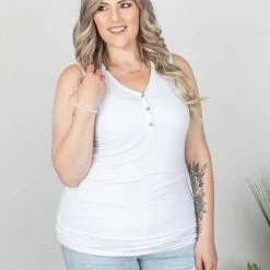 Michelle Mae Addison Henley Tank - White