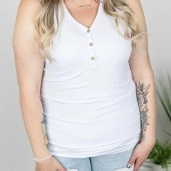 Michelle Mae Addison Henley Tank - White