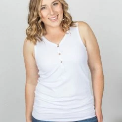 Michelle Mae Addison Henley Tank - White