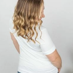 Michelle Mae Sophie Pocket Tee - White SHORT SLEEVES