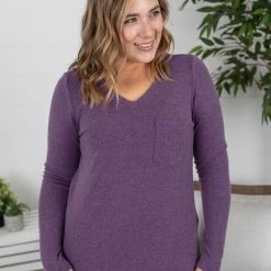 Michelle Mae LONG SLEEVES Hadley Long Sleeve - Purple