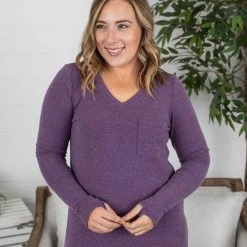 Michelle Mae LONG SLEEVES Hadley Long Sleeve - Purple