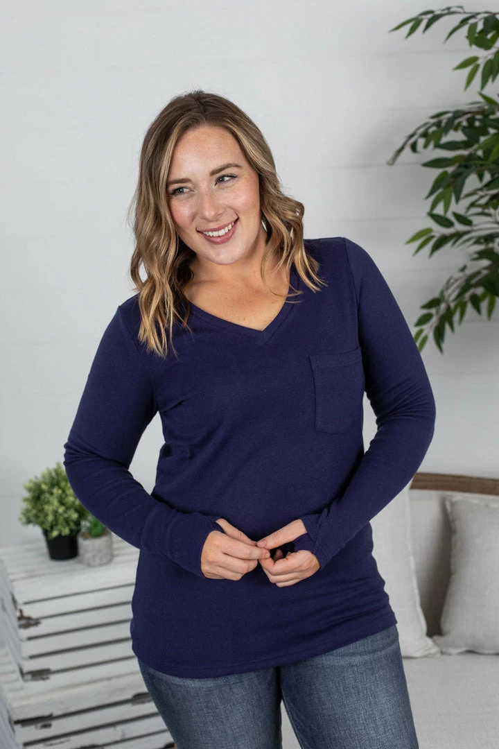 Promo 🎉 Michelle Mae LONG SLEEVES Hadley Long Sleeve - Navy 👍 3 Michelle Mae LONG SLEEVES Hadley Long Sleeve - Navy