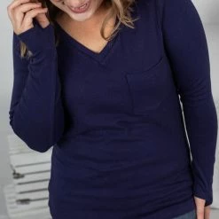 Michelle Mae LONG SLEEVES Hadley Long Sleeve - Navy