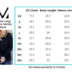 Michelle Mae LONG SLEEVES Harper Long Sleeve Henley - Black