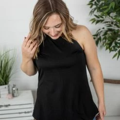 Michelle Mae Raven Rocker Tank - Black SHORT SLEEVES