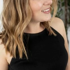 Michelle Mae Raven Rocker Tank - Black SHORT SLEEVES