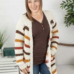 Michelle Mae LONG SLEEVES Fall Stripe Cardigan