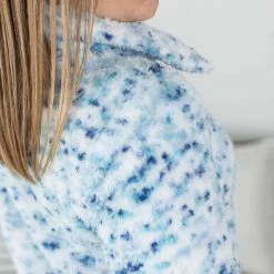 Michelle Mae QuarterZip Sherpa Pullover - Blue Confetti