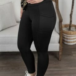 Michelle Mae Athleisure Leggings - Black BOTTOMS