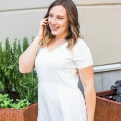 Michelle Mae Sarah Ruffle Top - Ivory SHORT SLEEVES