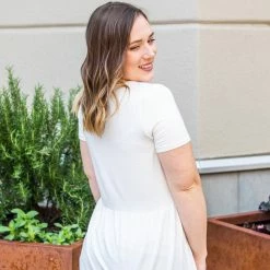 Michelle Mae Sarah Ruffle Top - Ivory SHORT SLEEVES