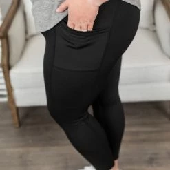 Michelle Mae Athleisure Leggings - Black BOTTOMS