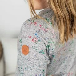 Michelle Mae LONG SLEEVES Long Sleeve Paint Splatter - Grey