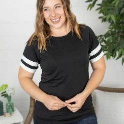 Michelle Mae Kylie Track Tee - Black And White