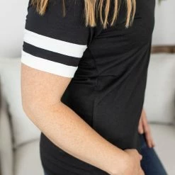 Michelle Mae Kylie Track Tee - Black And White