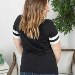 Michelle Mae Kylie Track Tee - Black And White